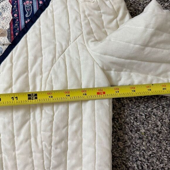Vintage 1970s White Quilted Fitted Puff Prairie Jacket Cropped XS Small - Picture 4 of 5